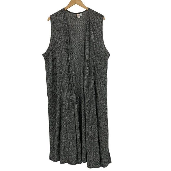 LuLaRoe Sweaters - Lularoe Lagenlook Maxi Vest black XL Sleeveless Open 2563 Lightweight Sweater